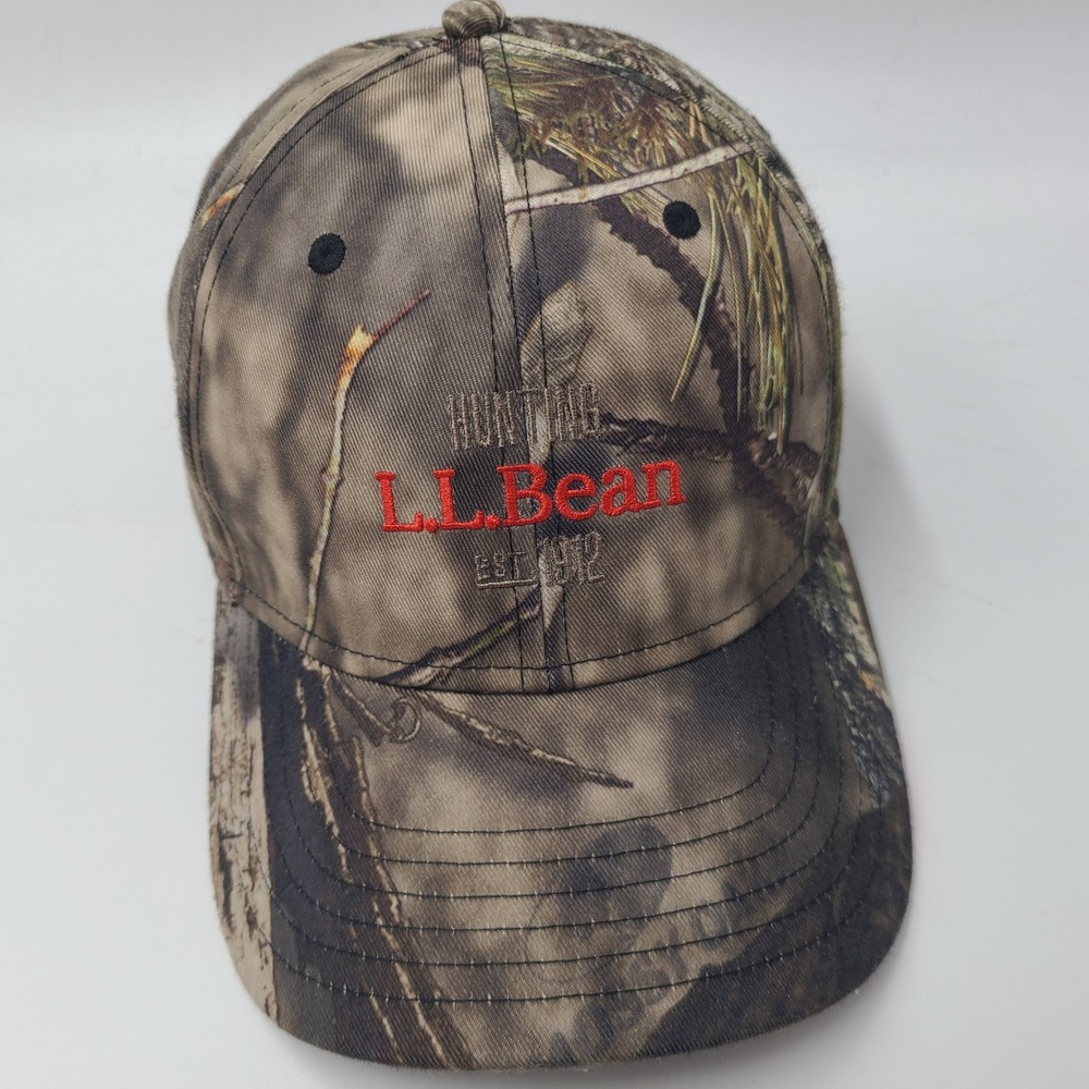 LL‎ Bean Strapback Camo Brown Green Hunting Est 1912 Logo Outdoors Casual Men